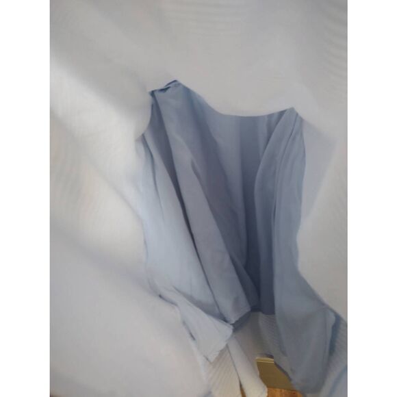 Lulus Size Large Blue Seersucker Short Sleeve Tie Front Bow Back Mini Dress - Picture 10 of 12